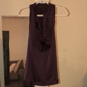 BCBGMAXAZRIA Deep Purple Sleeveless Blouse
